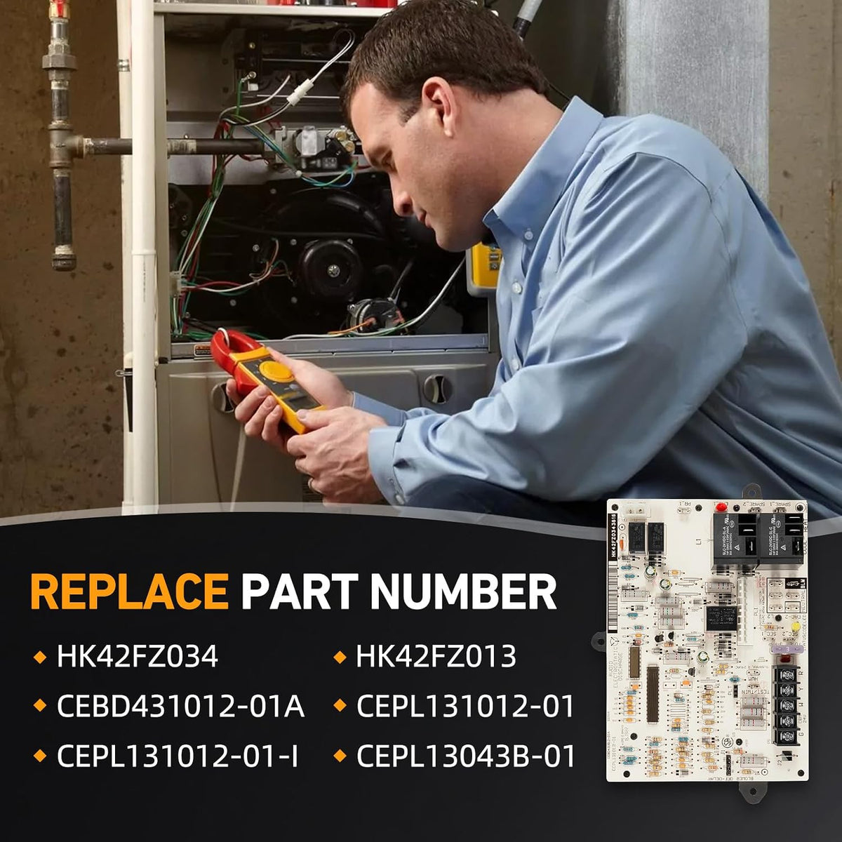HK42FZ034 Furnace Control Board Fit for Carrier HK42FZ013, CEBD431012-01A, CEPL131012-01 Control Circuit Board with One Year Quality Assurance