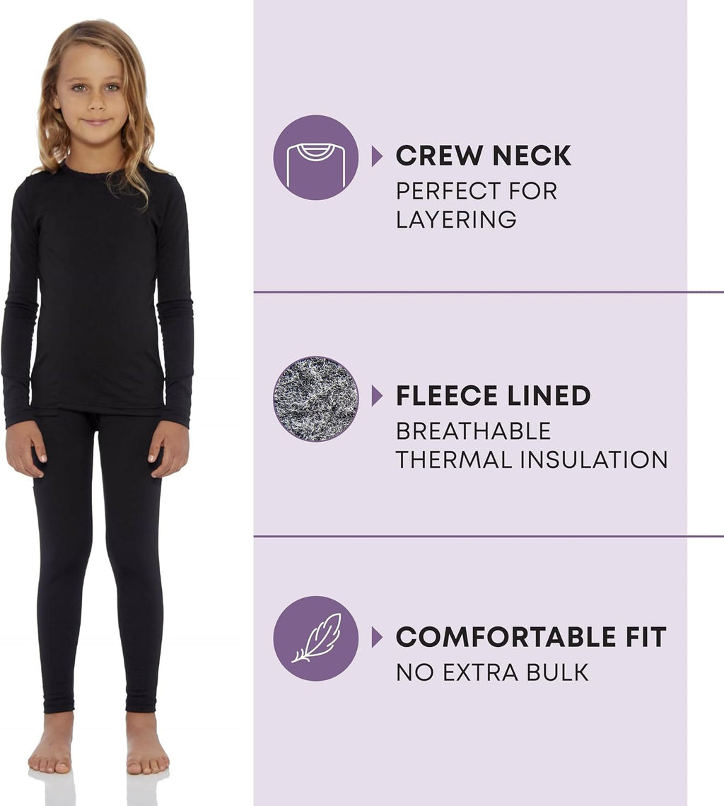 Thermal Underwear for Kids, Girls Thermals Long Johns Underwear, Base Layer for Cold weather/skiing