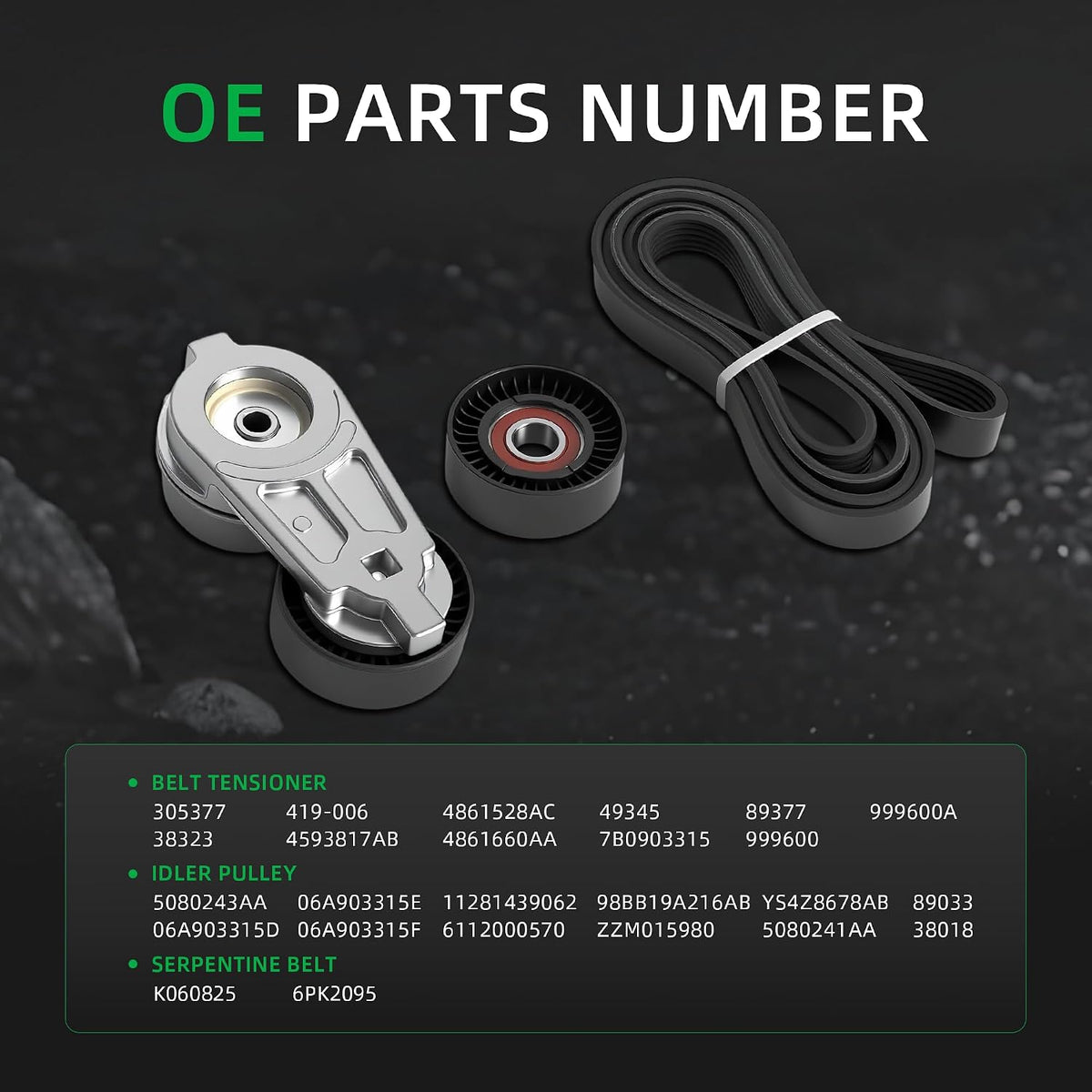 Serpentine Belt Tensioner idler Pulley Kit #38323 89377 38018