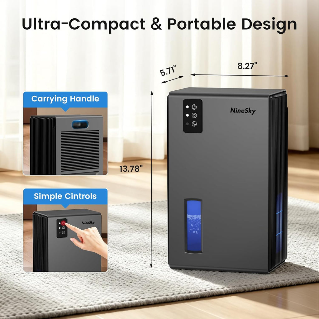Dehumidifiers for Home, 1000 Sq Ft Dehumidifier with 95oz Tank Auto Shutoff