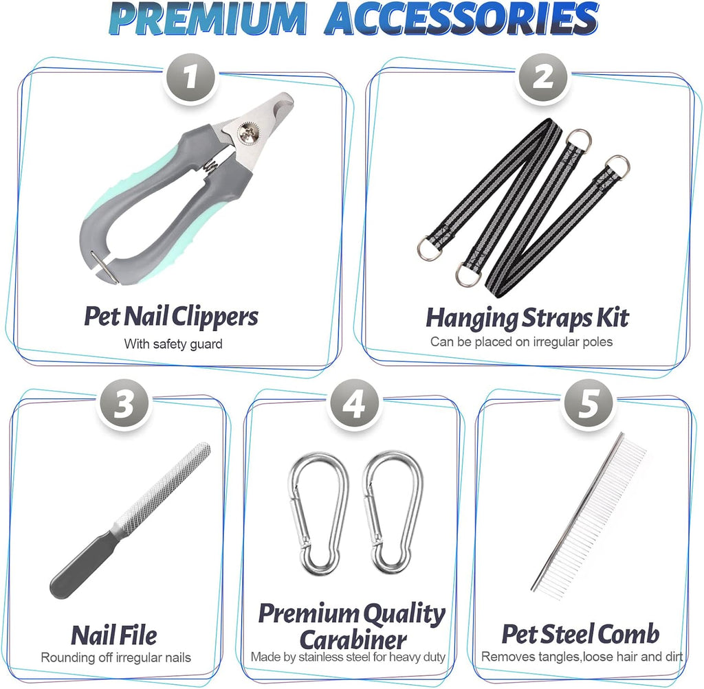 Pet Dog Grooming Hammock Harness for Nail Trimming (XXL 120lb), Dog Sling for Easy Clipping with Nail Clippers and File