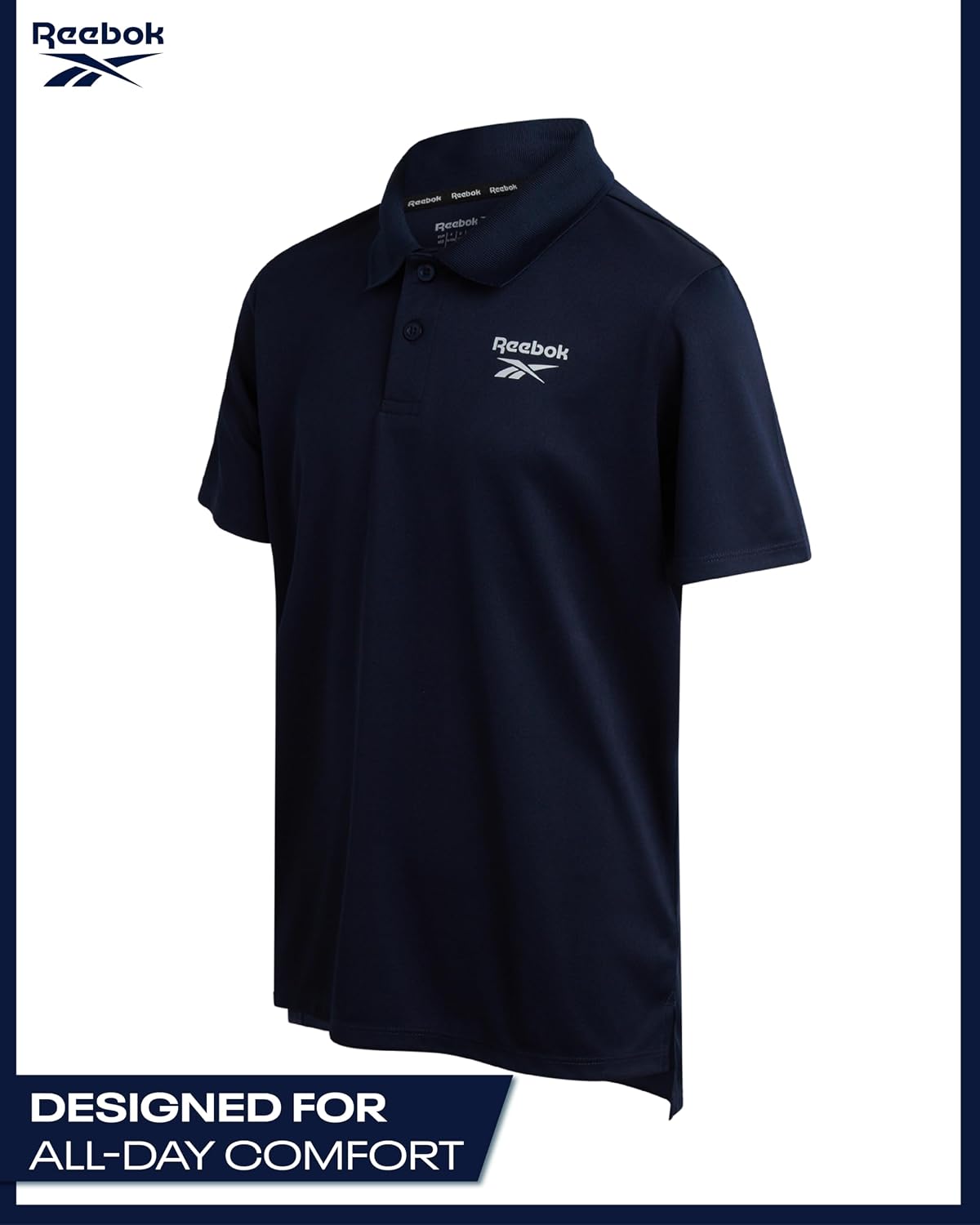 Boys 2-Pack Athletic Golf Polo Shirts, School Uniform Short Sleeve | Moisture-Wicking Stretch Fabric with a