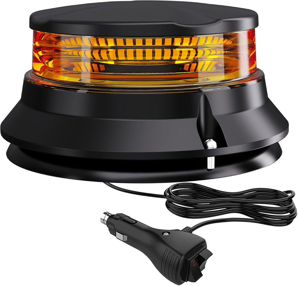 LED Amber Strobe Beacon Lights, Safety Warning Emergency Hazard Rotating Flashing Lights for Forklift Truck, Tractor