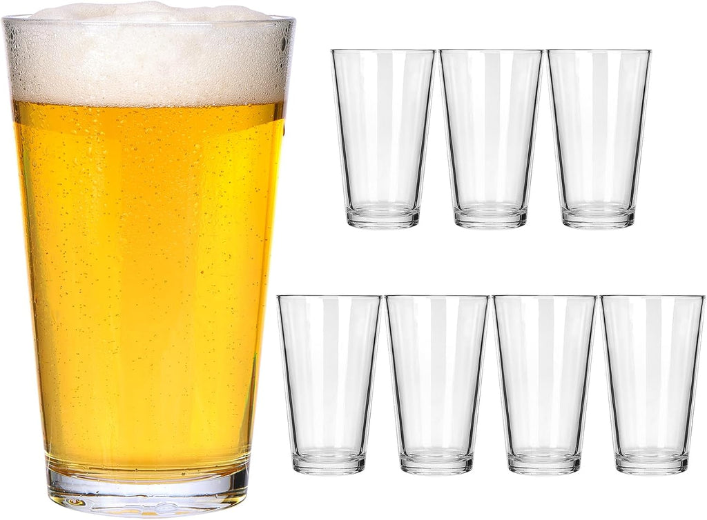 8pcs 16oz Beer Pint Glasses