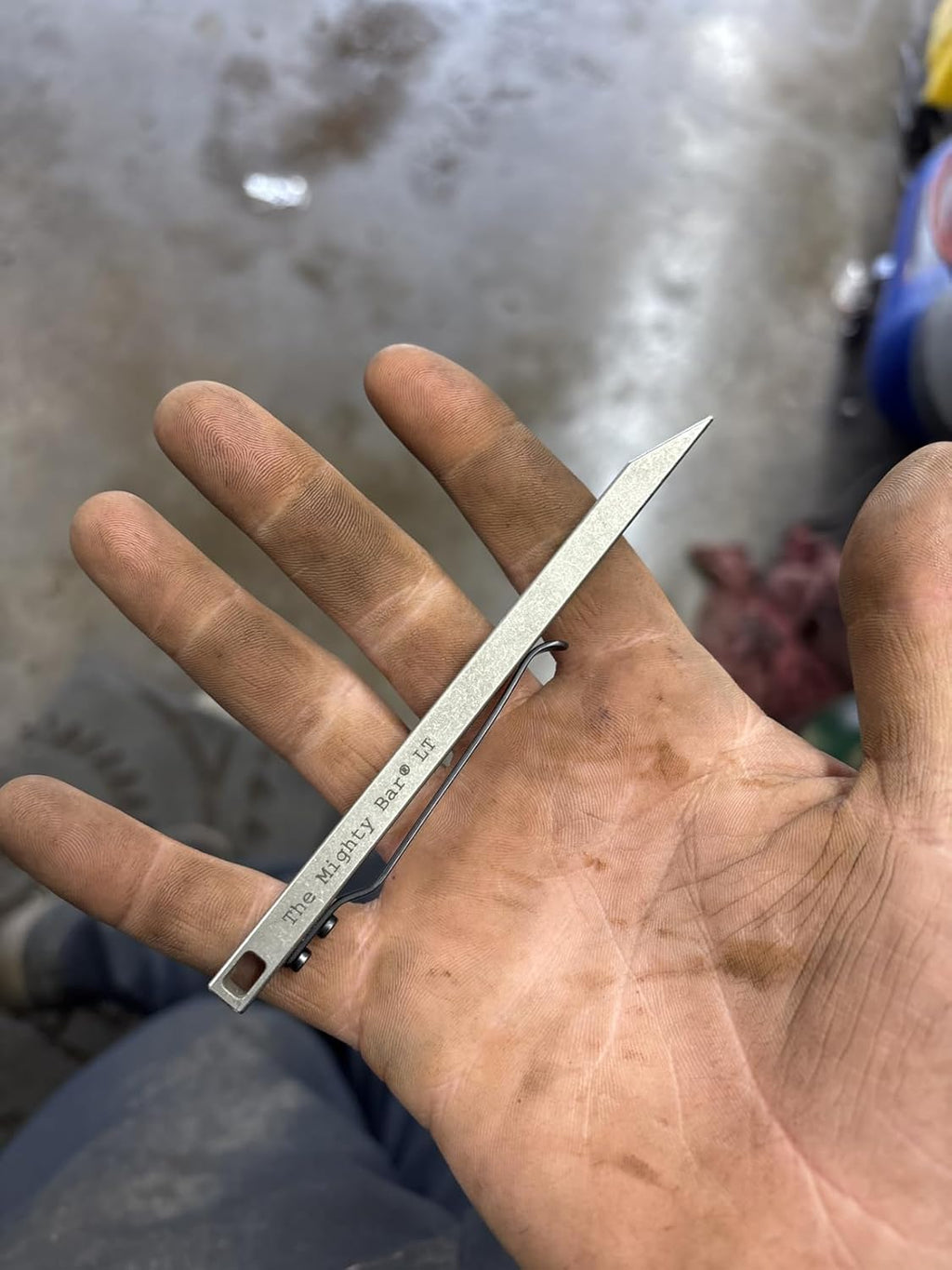 The Mighty Bar LT, Long Titanium Edition Pry Bar Tool, Stainless Steel Pocket Clip for EDC Made by Gear Spool