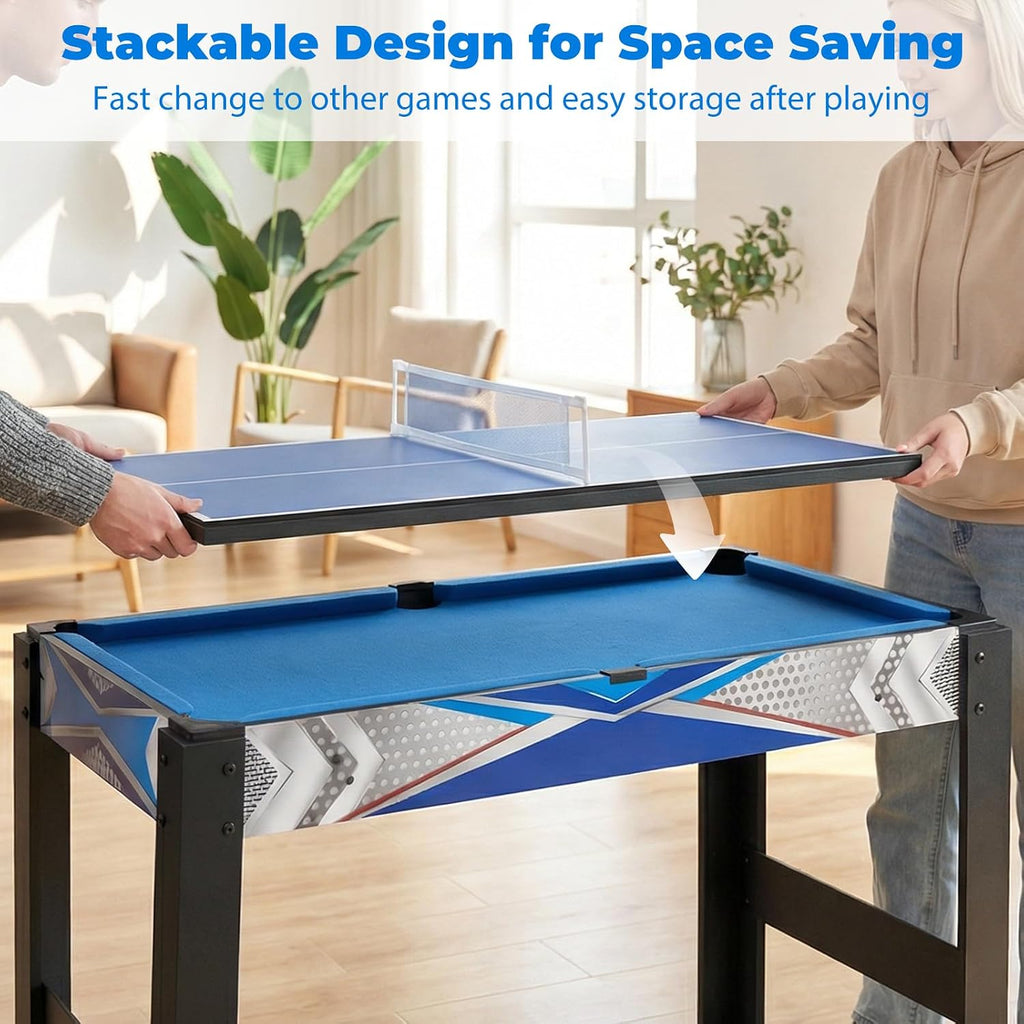 6-in-1 Multi Game Table, Combo Game Table w/Basketball, Billiards, Ping Pong, Hockey, Shuffleboard, Bowling, Adults