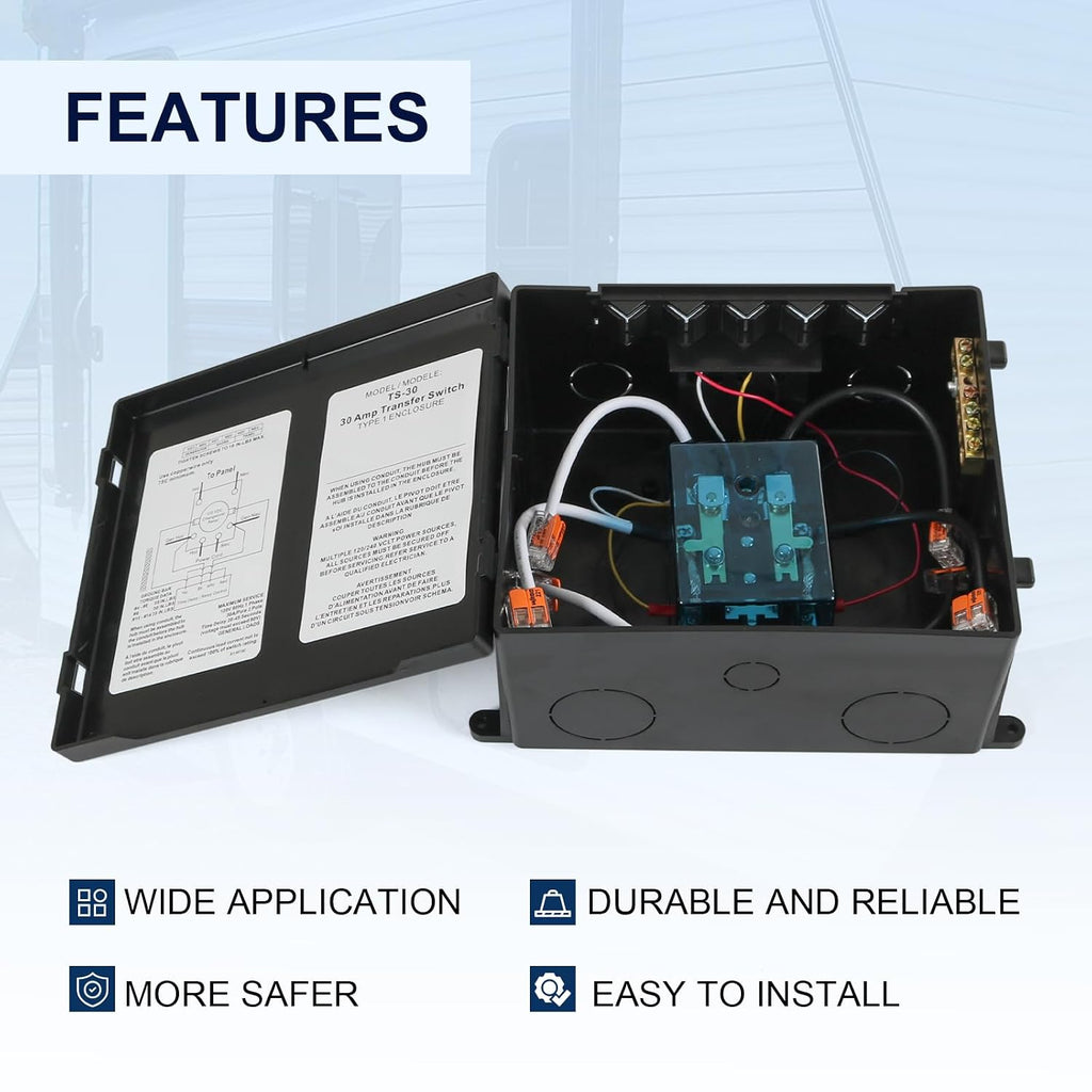 30 Amp Automatic Transfer Switch, Rated 120VAC Applied to RV