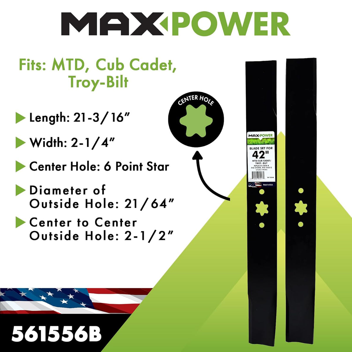 Maxpower 561556B USA MADE Blade Set