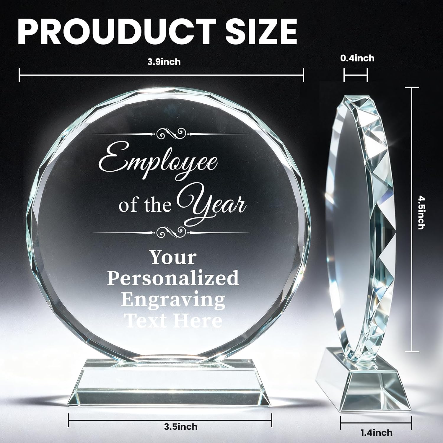 Personalized Trophy Award - Custom Crystal Awards and Trophies - Plaques Personalized Engraved - Thank You Gifts