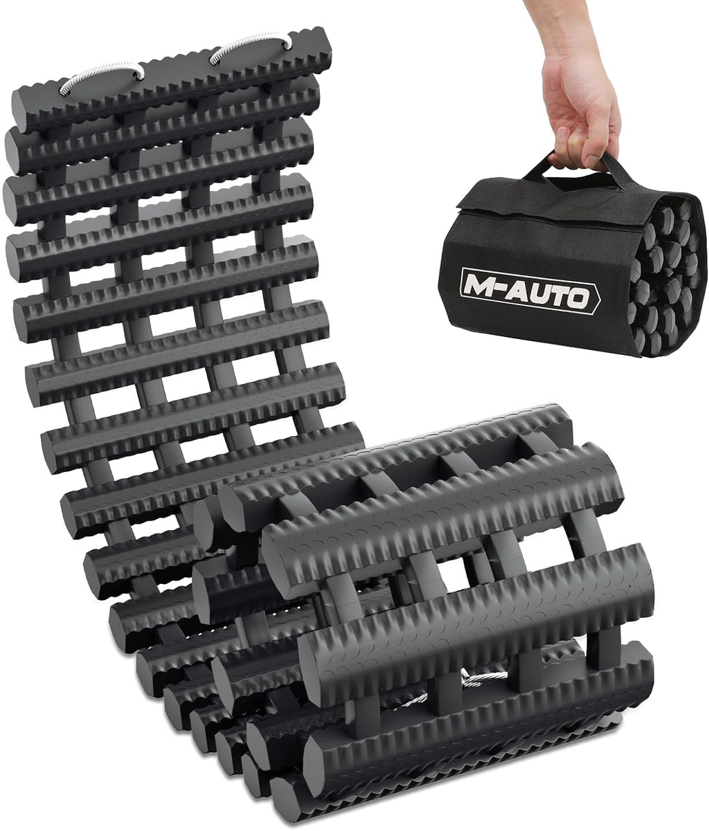 Snow Tire Traction Mats Portable Recovery Tracks for Vehicle in Mud, Snow, Ice, and Sand, 32" Coilable Recovery
