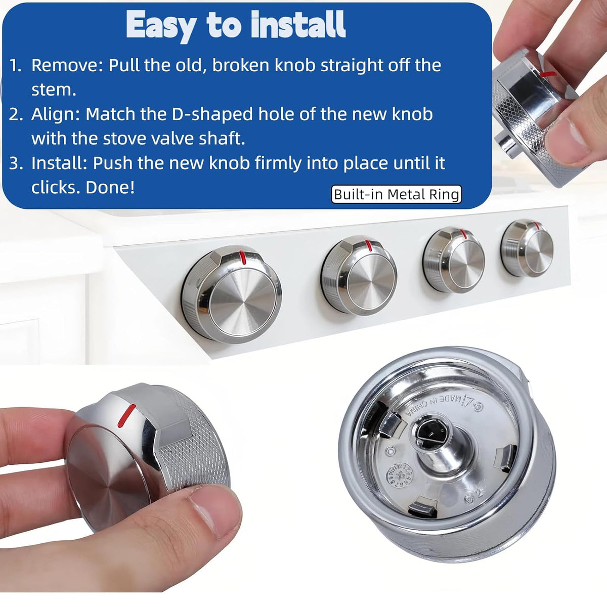 W11156487 W10823529 Oven Knob for KitchenAid Whirlpool Range Stove (2 Pack)