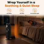 Oil Filled Radiator Heater, 700W Portable Space Heater (Black)
