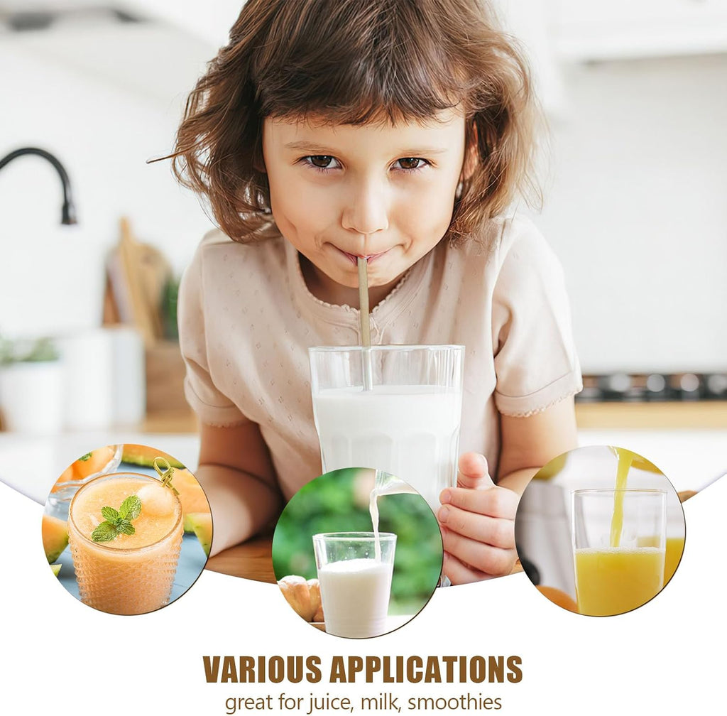 Sugarcane Straws, 200PCS Drink Straws Disposable for Hot Cold Drinks