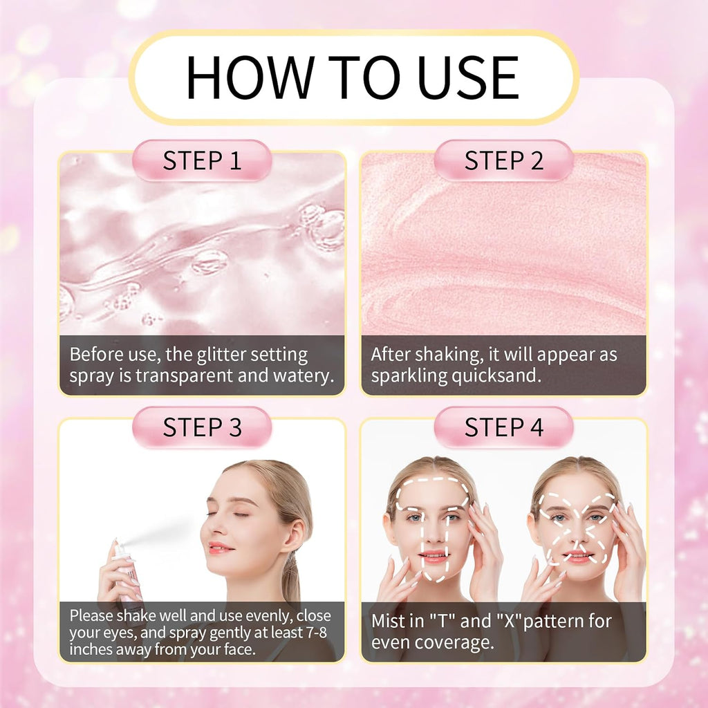 Glow Makeup Setting Spray, Shimmer Dewy Hydrating Setting Spray