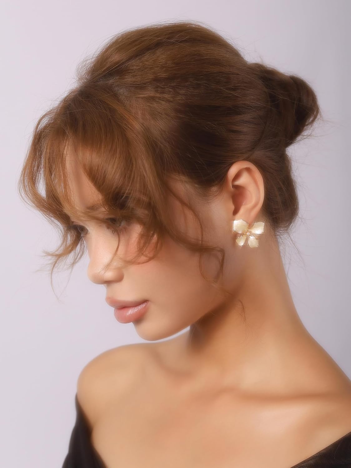Elegant Pastel Flower Stud Earrings for Women, Floral Earrings Jewelry Accessories Romantic Cool Gifts for Her Women