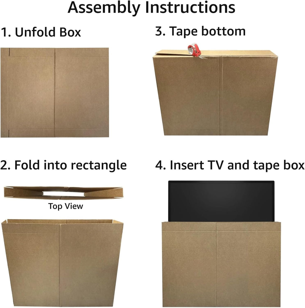TV Moving Box 48x4.5x4in Corrugated Cardboard Sleeves