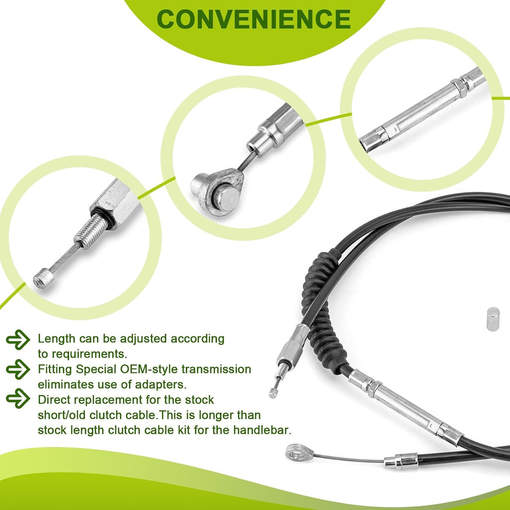 Mofun 66 11/16" Clutch Cable Fit for Harley Touring Dyna Softail M8 Models