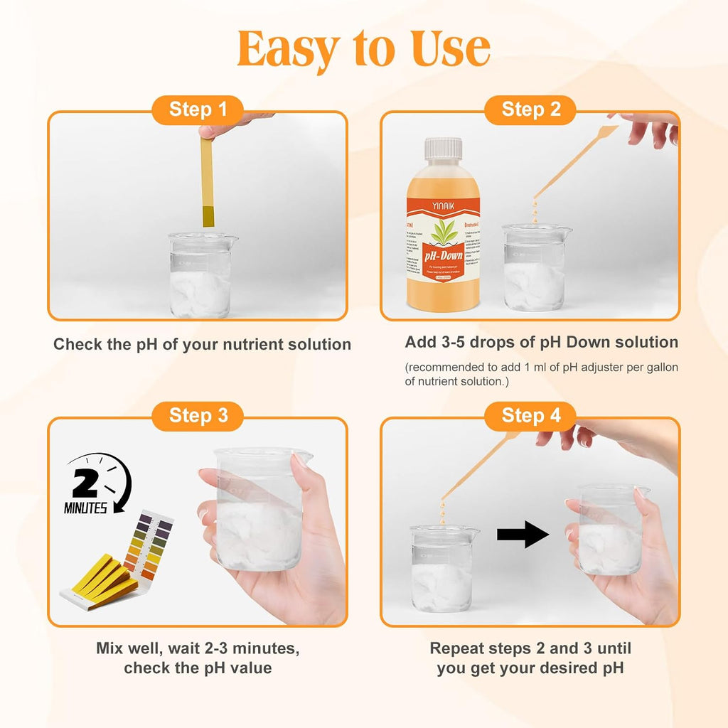 General Hydroponics pH Down Liquid, pH Control Liquid Decreases pH Levels