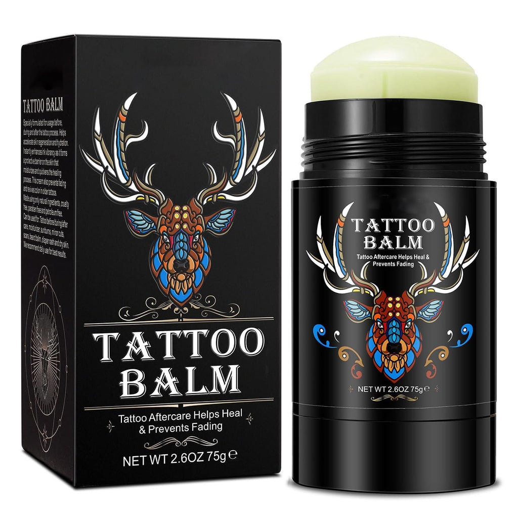 Tattoo Aftercare Butter Balm, 2.6 oz, Old & New Tattoo Moisturizer Healing Brightener for Color Enhance, Natural