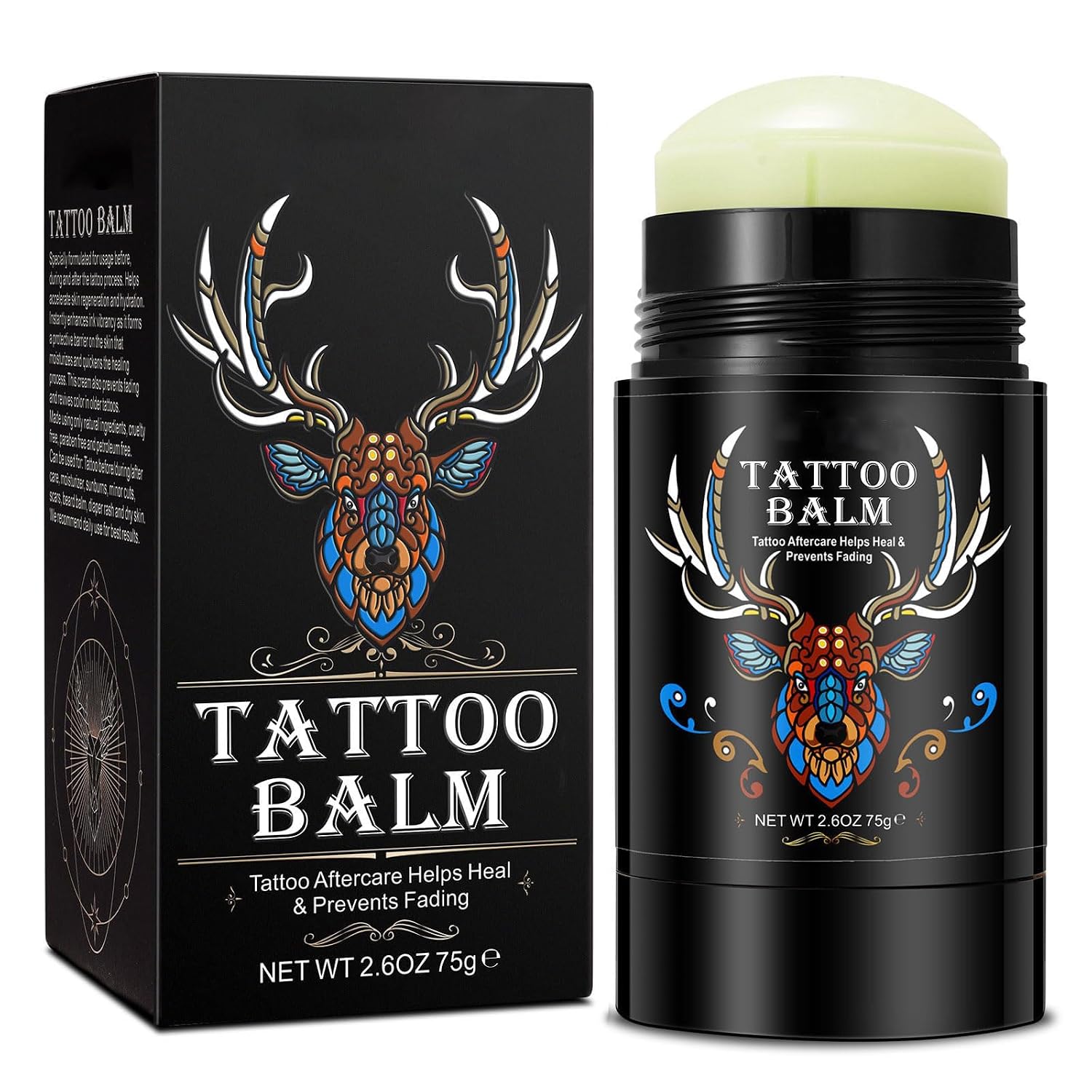 Tattoo Aftercare Butter Balm, 2.6 oz, Old & New Tattoo Moisturizer Healing Brightener for Color Enhance, Natural
