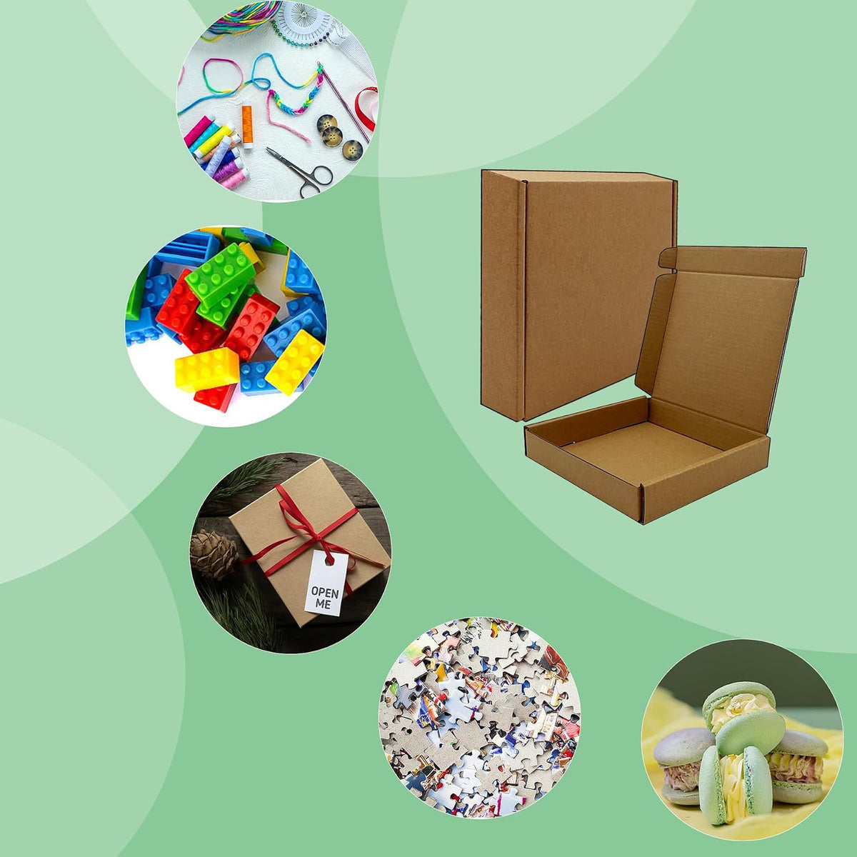 6x5x1 inch Small Shipping Boxes 50 Pack, Brown Corrugated Cardboard Mailers