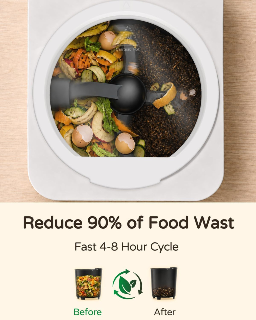 4.5L Large Electric Kitchen Composter & Food Recycler, Smart Indoor Odorless Countertop Compost Bin with Store Mode