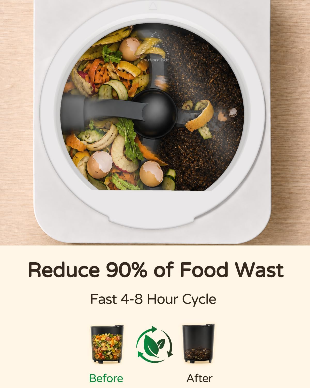 4.5L Large Electric Kitchen Composter & Food Recycler, Smart Indoor Odorless Countertop Compost Bin with Store Mode