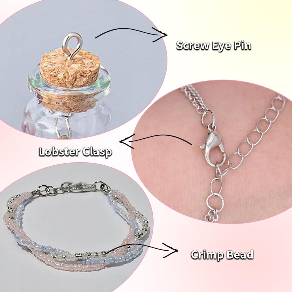 Jewelry Repair Kit with Pliers Open Jump Ring Tools, Beading String for Repair