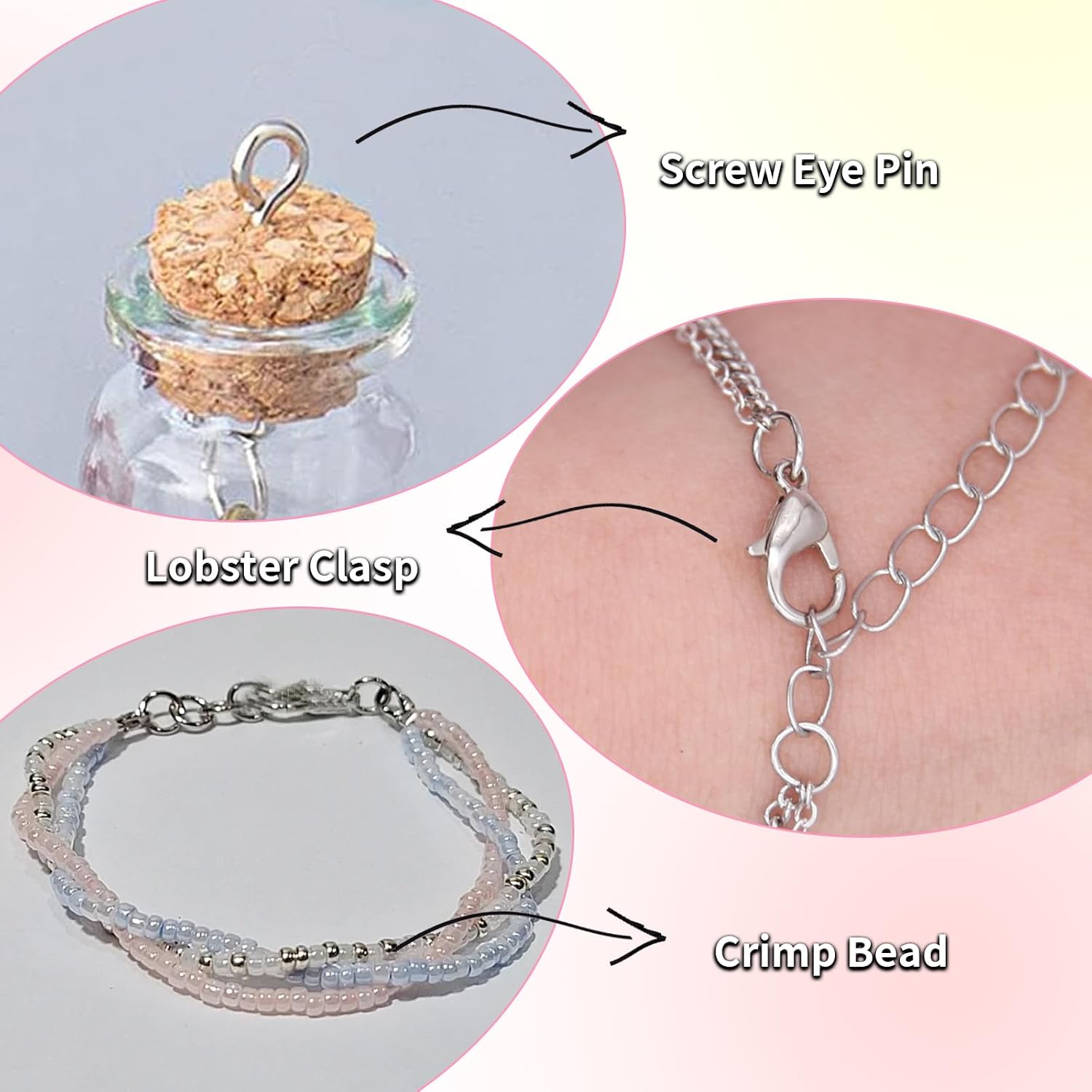 Jewelry Repair Kit with Pliers Open Jump Ring Tools, Beading String for Repair