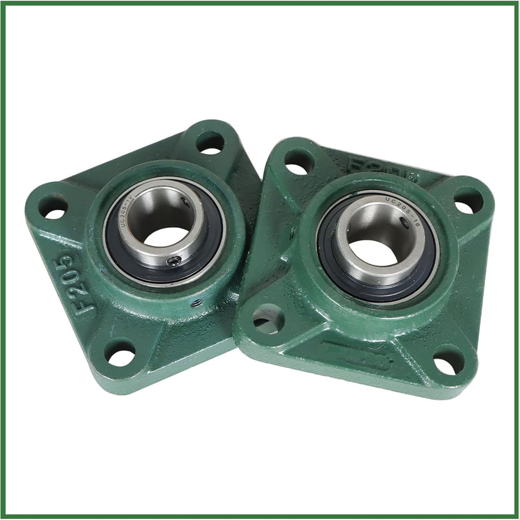 2Pcs UCF205-16 Square Base Block Mounted Bearing 1In Bore 4 Bolt