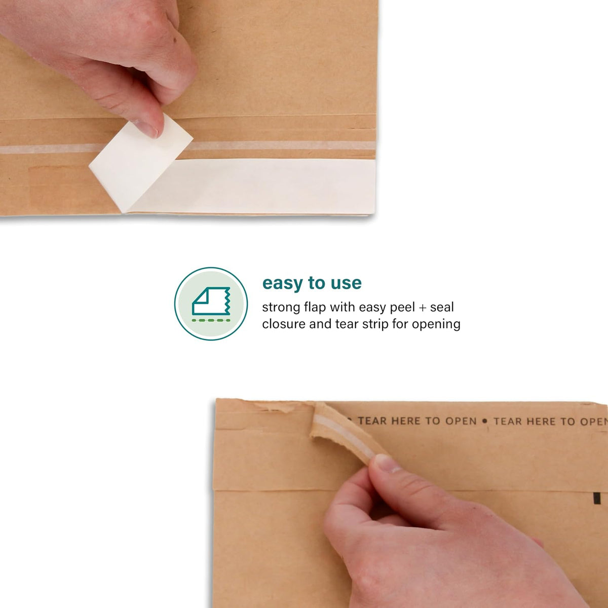 Medium Recyclable Kraft Paper Padded Mailers 12" x 9" (Size #2) - 50 Brown Padded Mailing Envelopes - Flexible Padded