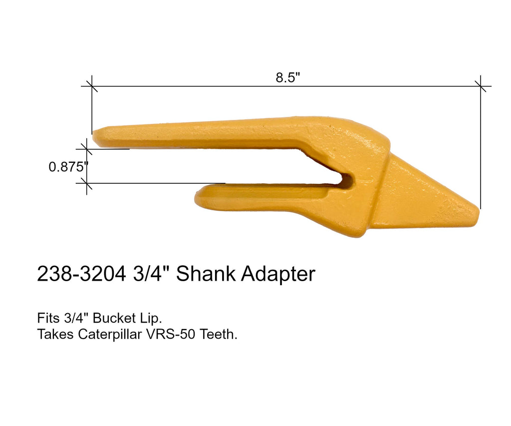 Mini Excavator Weld-on Bucket Adapter, Tooth and Pin Combo, 238-3204 3/4", 238-3202 HDL, 238-3200, CAT VRS-50 (1)