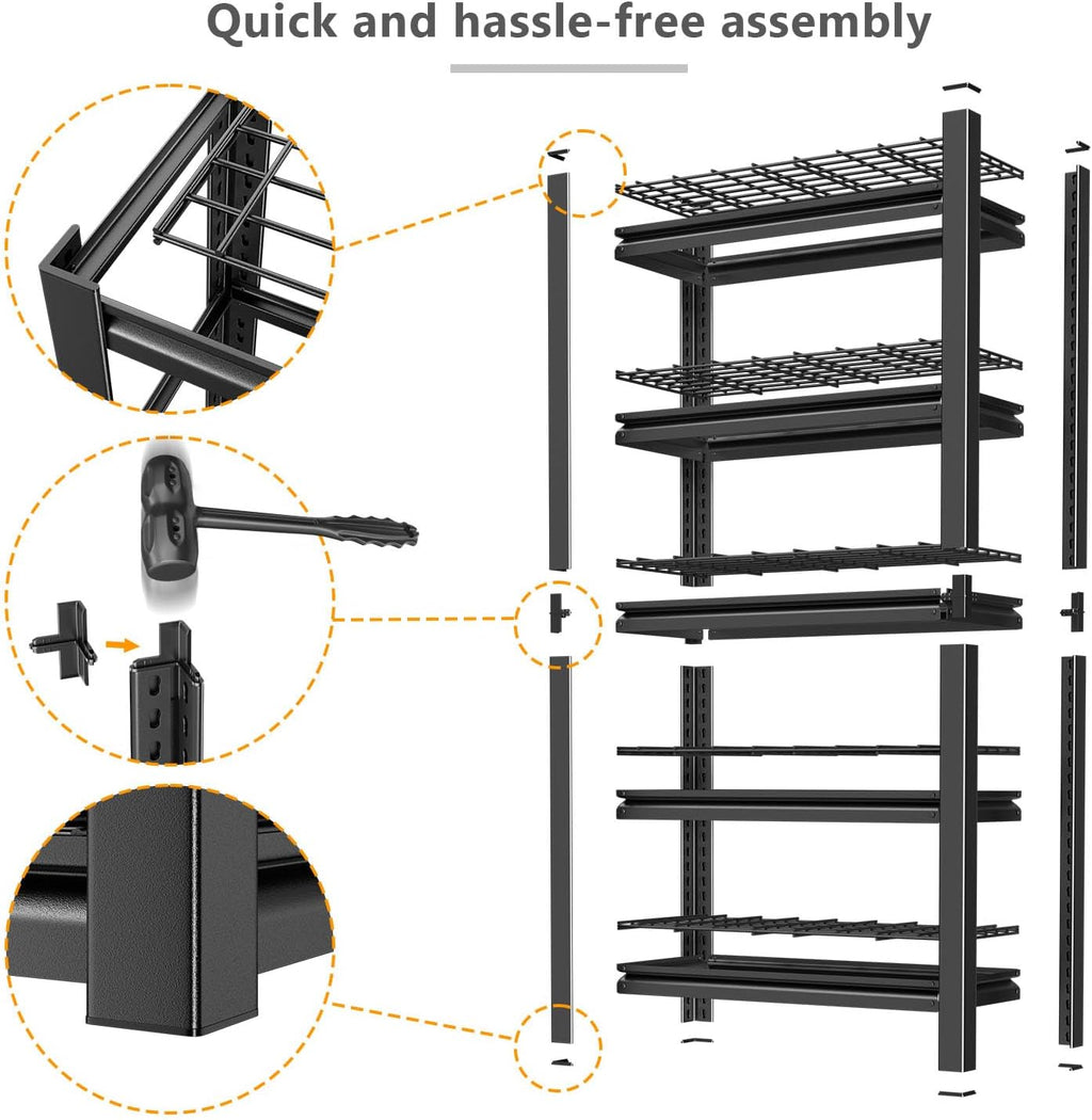 72" Storage Shelving Unit, Heavy Duty 5-Tier Adjustable Metal Rack, Standing Utility Shelves for Garage, Basement