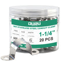 OURU 1-1/4 Inch Conduit Clamp,2 Hole U Bracket Rigid Metal Pipe Strap,20PCS