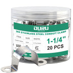 OURU 1-1/4 Inch Conduit Clamp,2 Hole U Bracket Rigid Metal Pipe Strap,20PCS