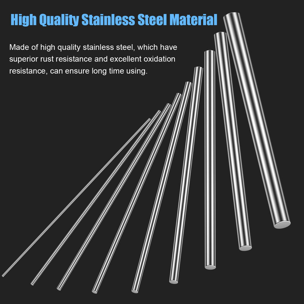 Stainless Steel Rods Assortment Kit, Diameter 1.0-8.0mm for DIY Craft Making, Handle Pin (27 Pieces)