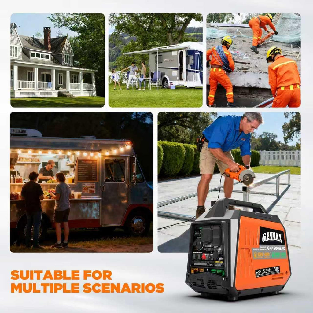 4500W Peak Dual-Fuel Silent Inverter Generator （2026 Model） - Ultra-Lightweight with CO Detector, EPA Compliant