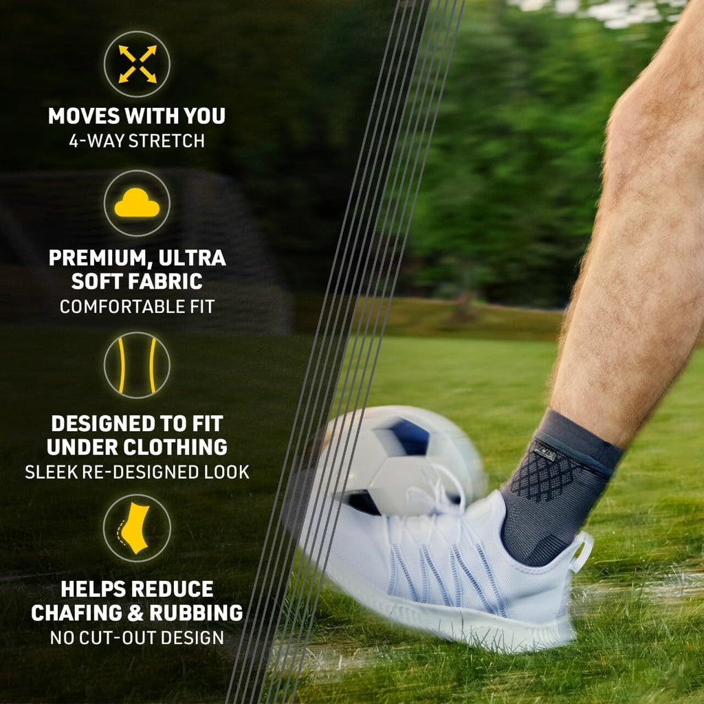 Premium Compression Ankle Sleeve, Advanced Compression Sleeve with Low-Profile Construction, Moisture Wicking Knit