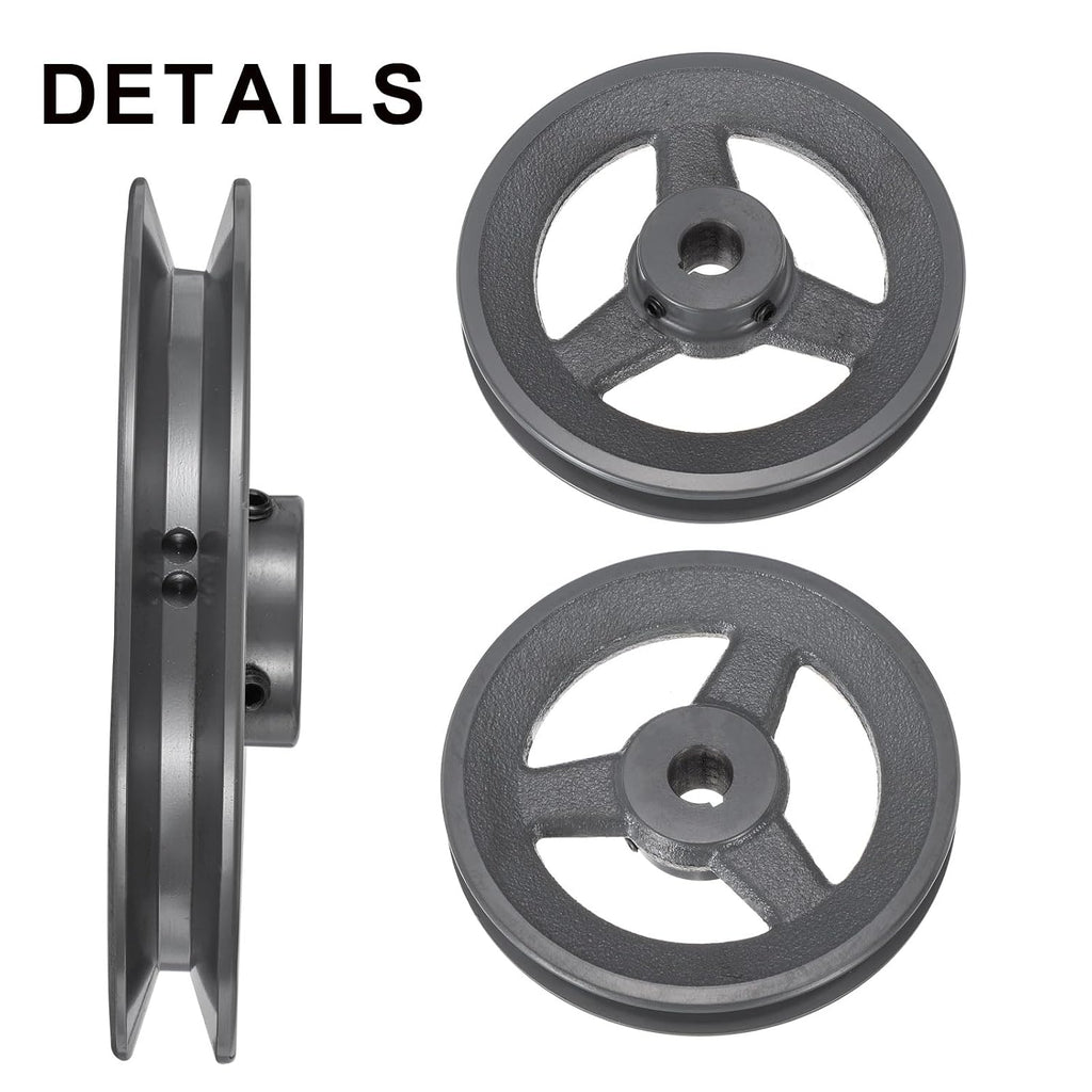 uxcell BK65-3/4 V-Belt Sheave 3/4"Bore 6.25"OD Single Groove Web Sheave Bored-to-Size Sheave, Cast Iron, Belt Section for 3L or B Belt