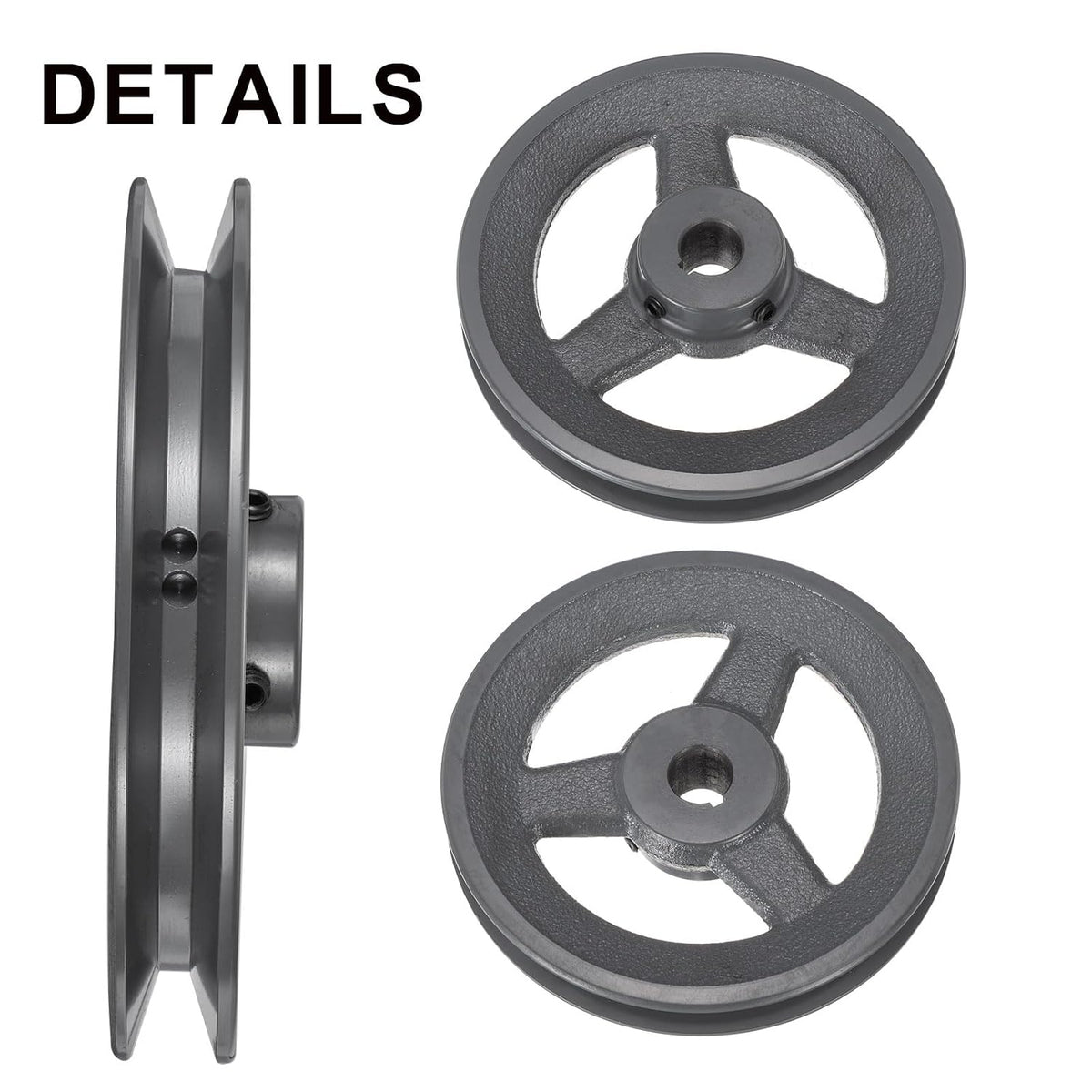 uxcell BK65-3/4 V-Belt Sheave 3/4"Bore 6.25"OD Single Groove Web Sheave Bored-to-Size Sheave, Cast Iron, Belt Section for 3L or B Belt