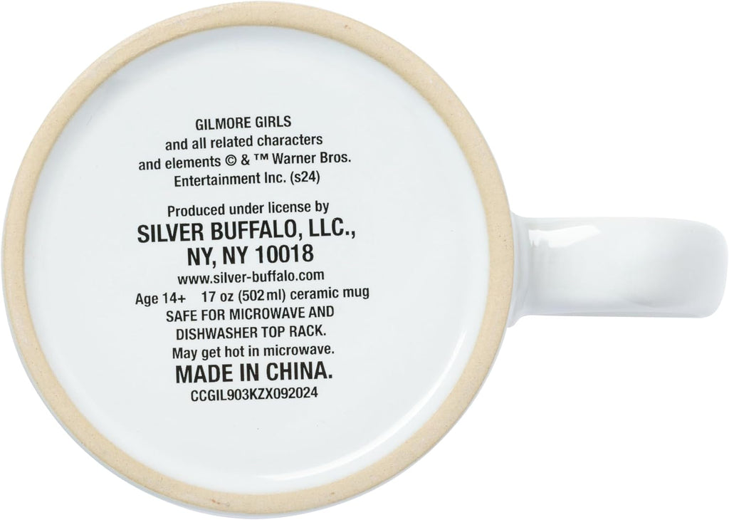 Gilmore Girls Diner, Wax Resist Ceramic Pottery Mug, 17oz