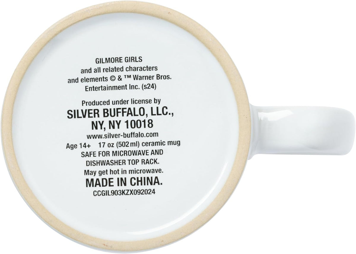 Gilmore Girls Diner, Wax Resist Ceramic Pottery Mug, 17oz