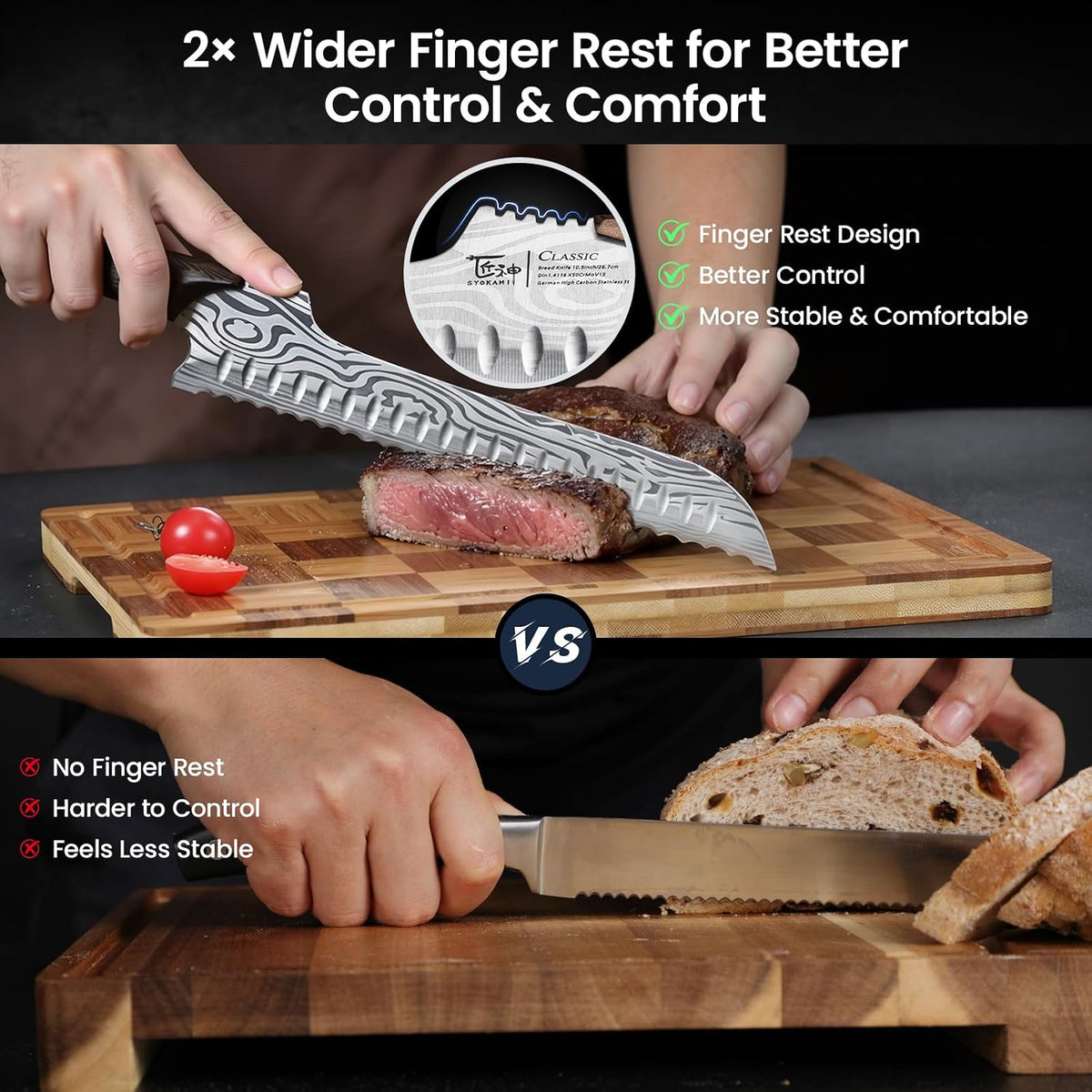 2026 New Upgraded Offset Bread Knife for Homemade Bread, 10.5 Inch