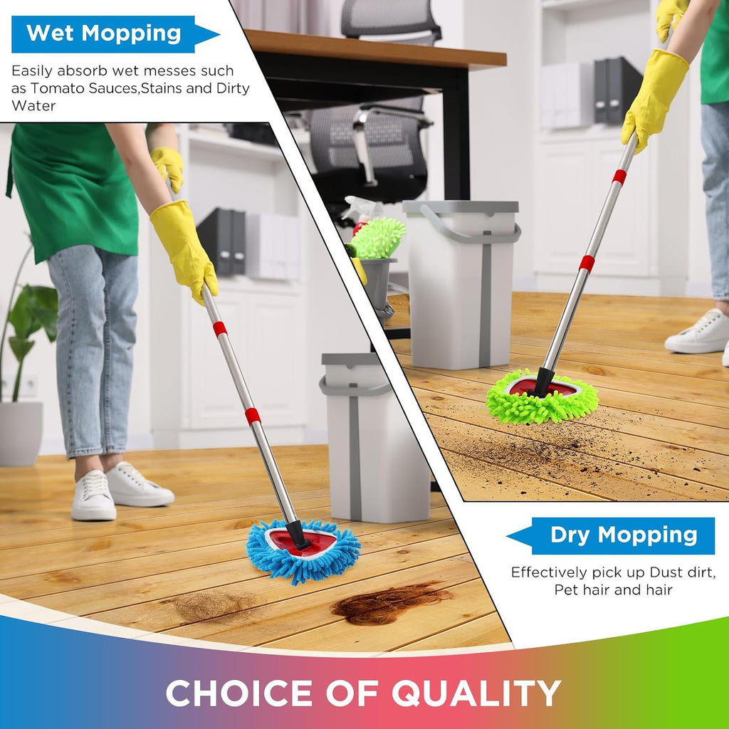 6 Pack Chenille Mop Heads Replacements Compatible with 1 Tank System Chenille Duster Replacement Heads Microfiber