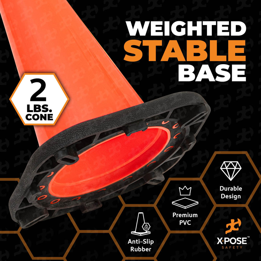 12 Inch Orange Traffic Cones, 24-Pack