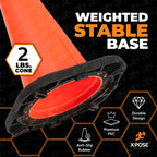 12 Inch Orange Traffic Cones, 24-Pack