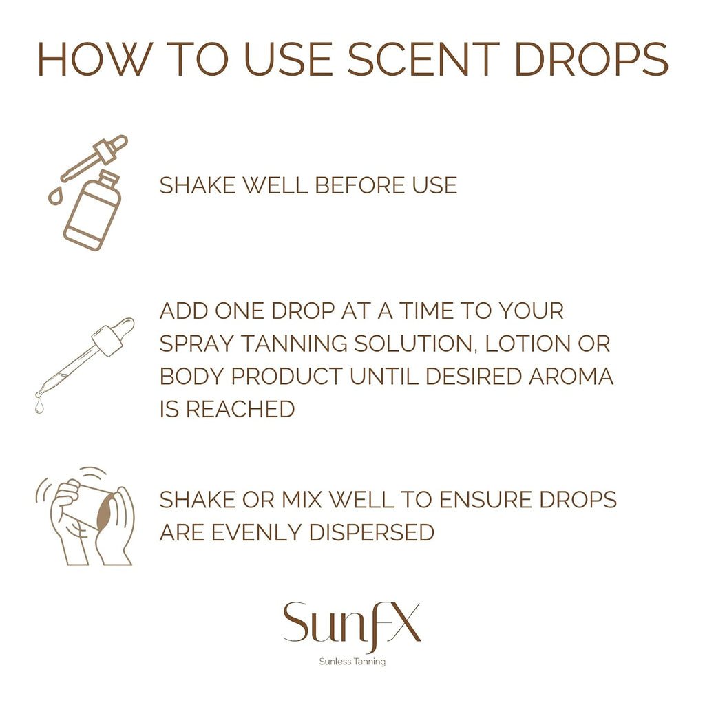 Scent Drops - Sunless Tanning Fragrance Additive, Spray Tan Solution Scent Booster, Tanning Drops Add-In for Self