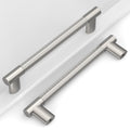 Brushed Nickel Knurled Cabinet Handles Kitchen Pulls 5 Inch 10 Pack