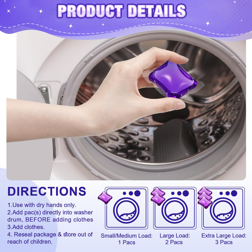 240 Count Laundry Detergent Pods Bulk for Wash, Lavender Scent