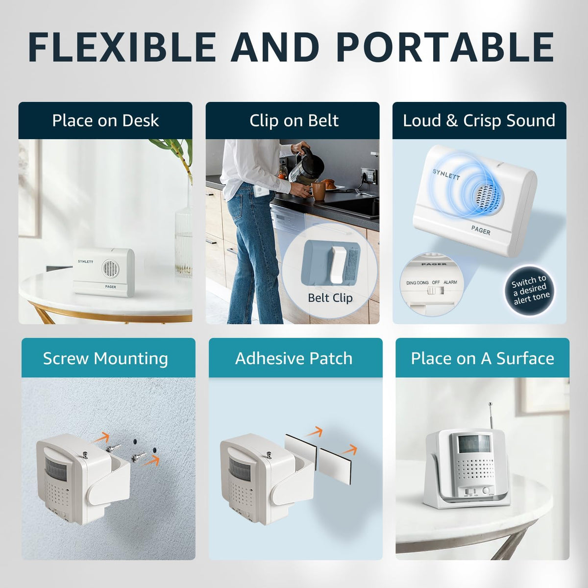 Wireless Bed Alarm with Motion Sensor and Caregiver Pager